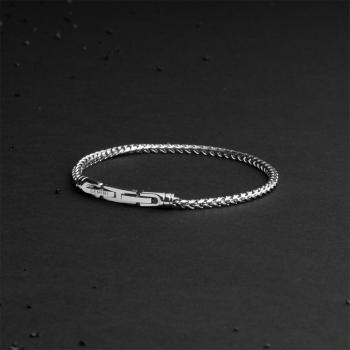 Preview: 3 mm Fuchsschwanz-Armband aus Edelstahl mit Silber-Finish - Cito Silver